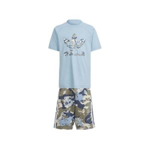 Adidas Ensemble t-shirt et short Camo - Clear Sky, Clear Sky - Taille 116
