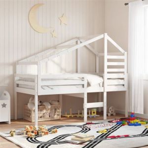 VidaXL Toit de lit pour enfants blanc 198x97x113 cm bois de pin massif