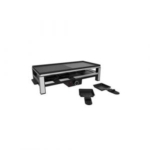 Cecotec Raclette à fromage et grill Cheese&Grill 12000 Inox Noir. 2000 W, grille supérieure mixte, finitions en acier inoxydable