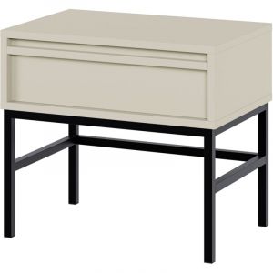 Evo - Table de chevet - 50 cm - avec tiroir et cadre - grège - Selsey