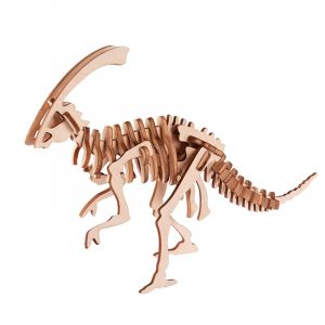Dam Puzzle 3d en bois. Design de parasaurolophus. 31 pi&egrave;ces.