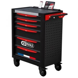 KS Tools Servante d'atelier 6 tiroirs fabriqu&eacute;e en France, &eacute;quip&eacute;e de 298 outils - 824.6298F
