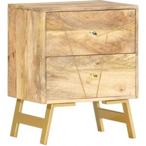 VidaXL Table de Chevet 40x30x50 cm Bois de Manguier Massif Modèle 2