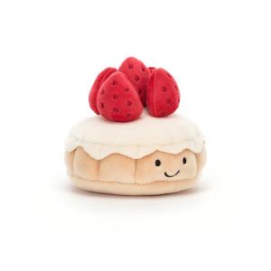 Image de Jellycat Peluche pretty patisserie tarte aux fraises - l : 9 cm x h: 7 cm