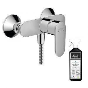 Hansgrohe Mitigeur douche mécanique Vernis Blend chromé + nettoyant Briochin