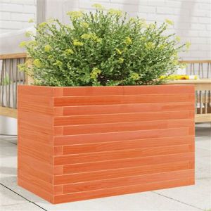 VidaXL Jardinière cire marron 70x40x46 cm bois de pin massif, jardinière d'extérieur, bac à fleurs, boîte à plantes, jardinière de terrasse