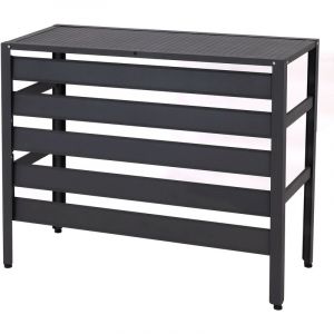 Mendler Habillage en aluminium pour climatiseur/pompe à chaleur HWC-K59 - couverture grille de protection étagère pour plantes - métal