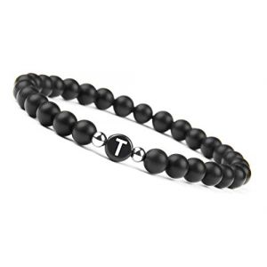 GOOD.designs - Perlenarmband aus Achat-Steinen mit dem Buchstaben T Armbänder & Armreife 1 ct Damen (23.89 € / 1 ct)