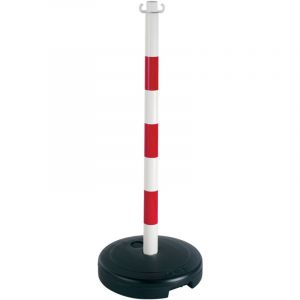 Novap Poteau en PVC rouge et blanc sur socle &agrave; lester 9 kg 2001700