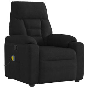 VidaXL Fauteuil Inclinable De Massage Noir Tissu Microfibre
