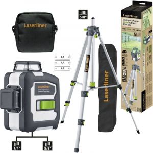 Laserliner CompactPlane-Laser 3G Set 150 Laser 3 dimensions avec sacoche, avec tr&eacute;pied Port&eacute;e (max.): 30 m Y372173