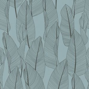 A.S. Creation Papier peint intissé 364972 Exotic Life - Papier peint palmier Bleu - 10,05 x 0,53 m