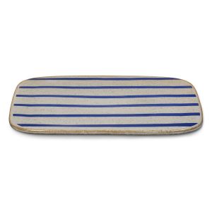 Lyngby Porcel&aelig;n Plat &agrave; service DAN-ILD bandes 27x27 cm Bleu