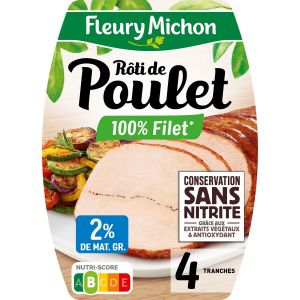 Fleury Michon 4 tr. r&ocirc;ti de poulet cuit csn 150 g