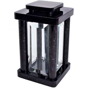 Image de Koka Lampe funéraire en granit noir suédois - Lampe carrée moderne en verre de qualité supérieure