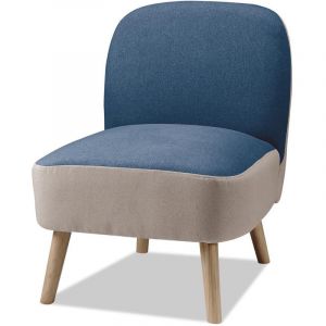 Vivabita Fauteuil scandinave en tissu bicolore