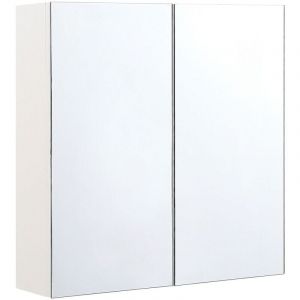 Beliani Armoire de Toilette Murale avec Miroir 40 x 60 cm Meuble de Rangement Pratique pour Salle de Bain au Style Moderne et Minimaliste