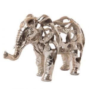 Amadeus Statue : Eléphant Savane argent - Argent - Résine