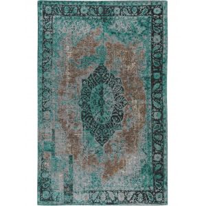 Benuta Tapis poil ras Tosca Turquoise 230x340 cm - Tapis poil court design moderne pour salon