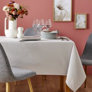 Coucke Nappe rectangulaire Unie Tourterelle CAMBRAI 100% Coton