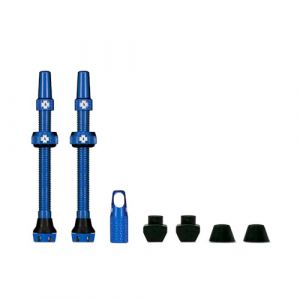Muc-Off Valves Presta Tubeless - 44 mm - Valves de Vélo Anti-Fuite de Qualité Supérieure avec Outil Démonte-Obus de Valve Intégré - Bleu