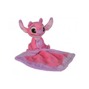 Nicotoy Angel grand doudou plat rose 20 x 20 cm - peluche enfant et bebe +1 carte tigre - collection naissance stitch