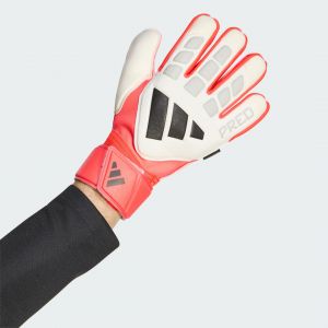 Adidas Gants De Gardien Predator Match Fingersave Born For Goals - Blanc/lucid Red/noir, pointure 8 - ['Blanc'] - Taille 8