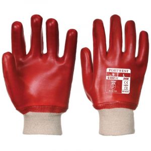 Image de Portwest Gants de manutention PVC POIGNET TRICOT Rouge 11