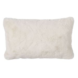 Dutch Decor Housse de coussin blanche fausse fourrure-30x50 cm uni