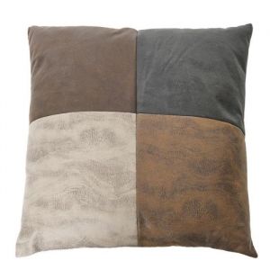 Coussin Déco "patchwork" 40x40cm Marron & Beige Prix