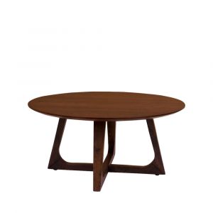 Image de M-s - Table basse ronde 75x36 cm décor noyer