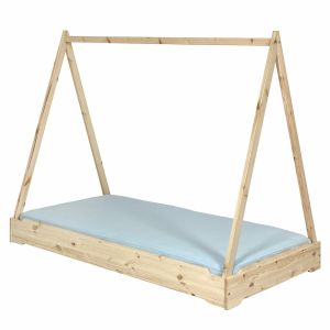 Image de Lit empilable cabane Jelly Bois naturel 90x190 cm - Bois naturel