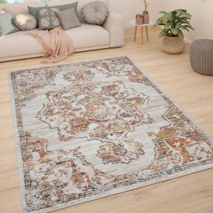 Paco Home Tapis De Salon Poils Ras Tapis Vintage Motif Oriental Moderne Pastel 300x400 cm, Cr&egrave;me 4