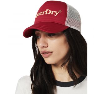 Superdry Vintage Graphic Trucker Cap Casquette de Baseball, Rouge, Taille Unique Homme