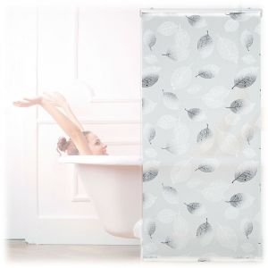 Relaxdays Store de Baignoire, 80 x 240 cm, Rideau de Douche avec Chaine, Montage Flexible, Salle de Bain, Noir-Blanc 10032541_1051