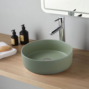 Vasque à poser Andria ø37cm - Vert mat - rebords fins