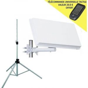 Selfsat Kit Camping Car - H30D - Parabole Plate - Tr&eacute;pied Aluminium - T&eacute;l&eacute;commande Universelle