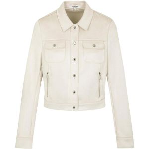 Morgan Blouson su&eacute;dine boutonn&eacute; ecru moyen femme - Taille 38