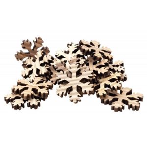 Ruedelafete Sachet de 20 Flocons en bois épais Naturel 5cm à disperser