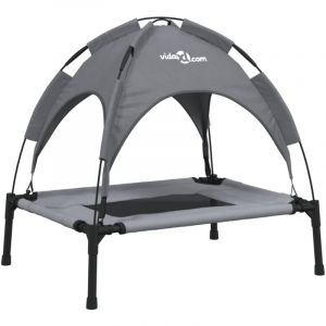 VidaXL Lit pour chien avec auvent anthracite tissu Oxford et acier, canapé pour chien, canapés pour chien, chaise pour chien