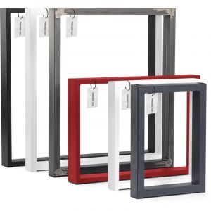 1x Pied de Table en Profilés d'Acier 60x30 mm, Cadre 60x72 cm, Acier Brut, HLT-01-D-CC-0000 - Holzbrink