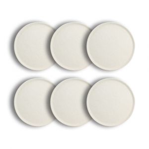 Ogo Living Lot de 6 assiettes plates texturées 27cm en grès blanc mat