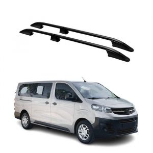 Omac Barres de toit longitudinales pour Peugeot Expert 2016-2021 L2 Aluminium Noir