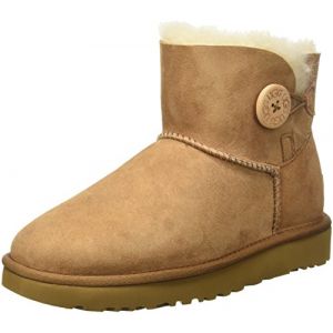 UGG australia UGG Mini Bailey Button, Bottes Courtes Femme, Marron (Chestnut), 36 EU