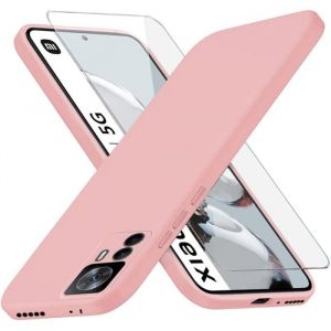 Coque Silicone Couleur Rose + Verre Trempe Pour Xiaomi 12T 5G Little Boutik