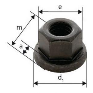Forum Ecrou hexagonal à embase Filetage : M8 6 pans cote s/plats 13 mm Cote e 1440 mm Hauteur m : 12 mm Hauteur a : 35 mm &Oslash d'embase d1 : 18 mm