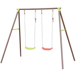 Soulet Portique en acier 2 balançoires pour enfant - Malo L. 2,17 x P. 1,53 x H. 1,95 m