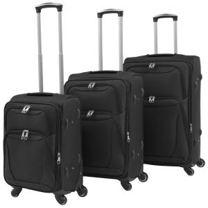 Image de VidaXL Ensemble de valises souples 3 pcs Noir