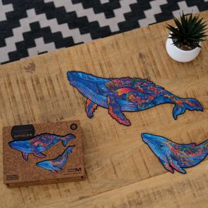 UNIDRAGON Puzzle en bois 172 pcs Milky Whales Moyen 33x20 cm