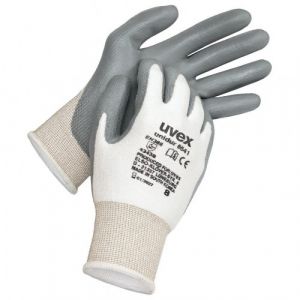 Uvex Gants de manutention taille 6, Résistance abrasion et coupures, Gris, blanc (Prix pour 1 paire )